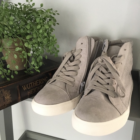 Steve Madden Shoes - NEW Steve Madden Light Grey Suede Hi-Top Sneakers